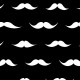 Moustaches blanches sur fond noir - zoom