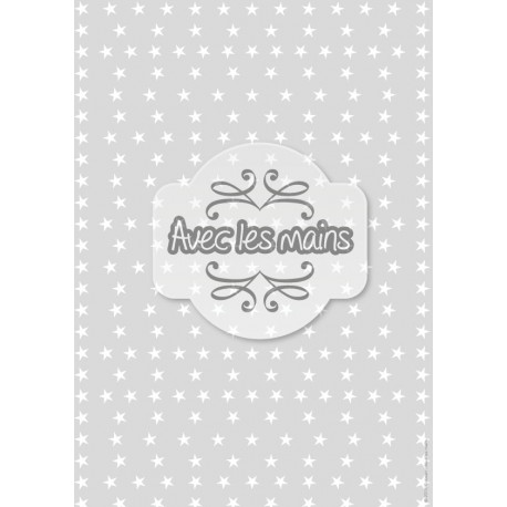 Étoiles blanches sur fond gris - stamp