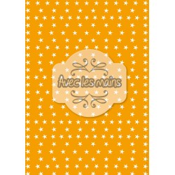 Étoiles blanches sur fond orange
