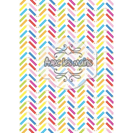 Crayons de couleur en chevrons - stamp