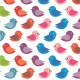 Nuée d'oiseaux multicolors - zoom
