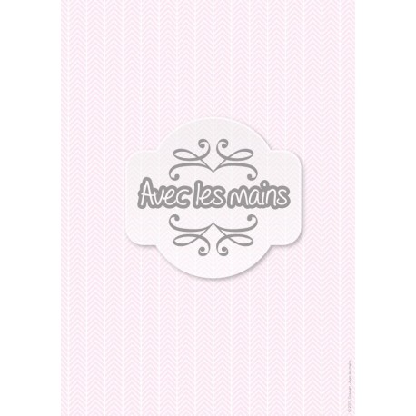 Chevrons Blancs sur fond rose pale - stamp