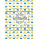Éléphants jaunes et bleus - stamp