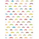 Moustaches multicolores sur fond blanc - petit